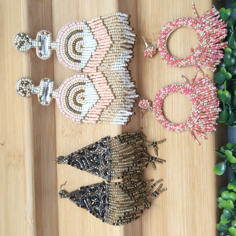 Trio OF Seed Bead Earrings
